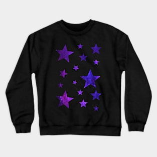 Blue Purple Ombre Galaxy Stars Crewneck Sweatshirt